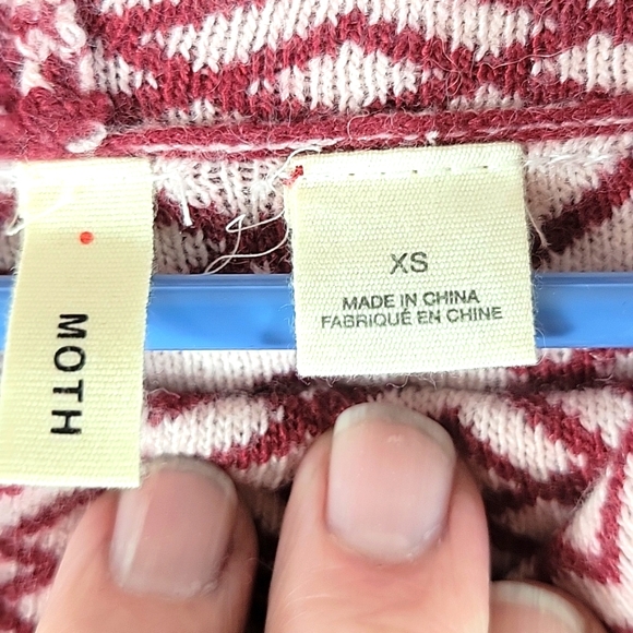 ANTHROPOLOGY MOTH Turtle Neck Burgundy Alpaca Blend Sweater Size XS - Picture 2 of 8